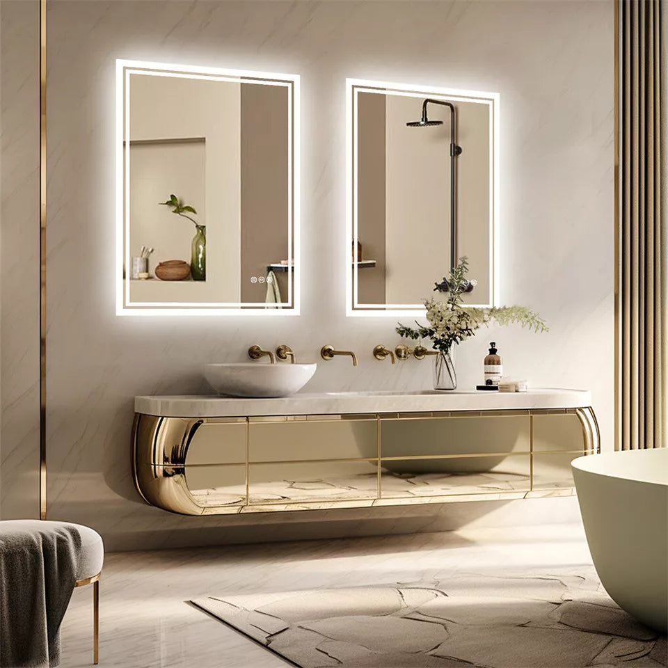 LED Anti-Fog Wall-Mounted Bathroom Mirror