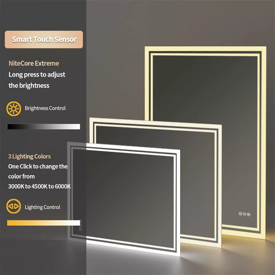 LED Anti-Fog Wall-Mounted Bathroom Mirror