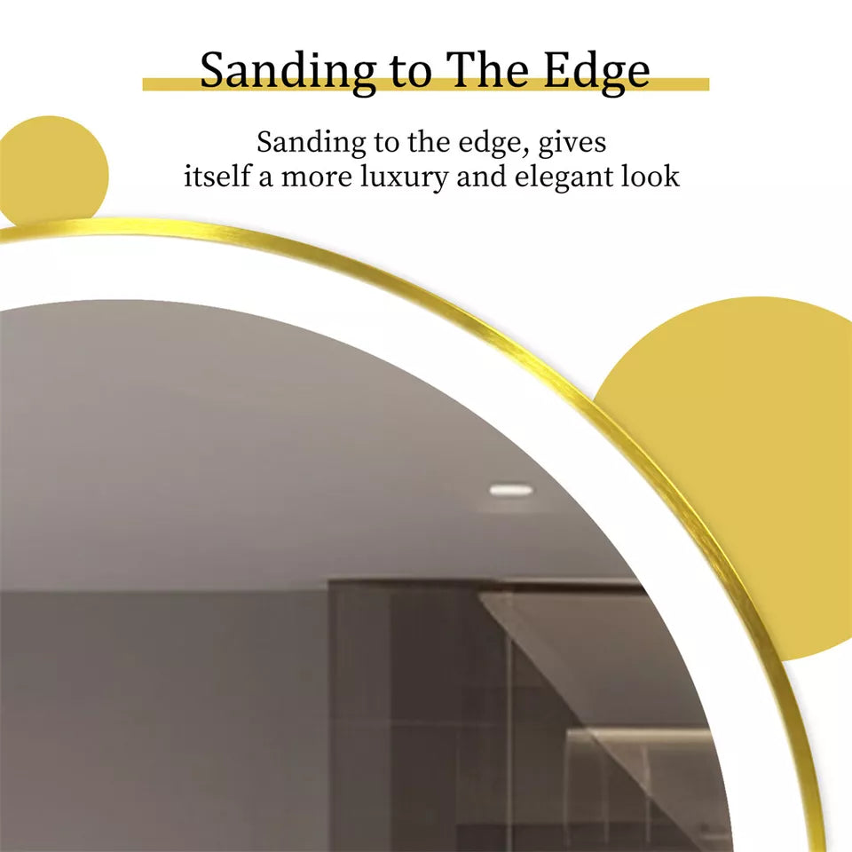 Round LED Mirror Gold Anti-Fog AU