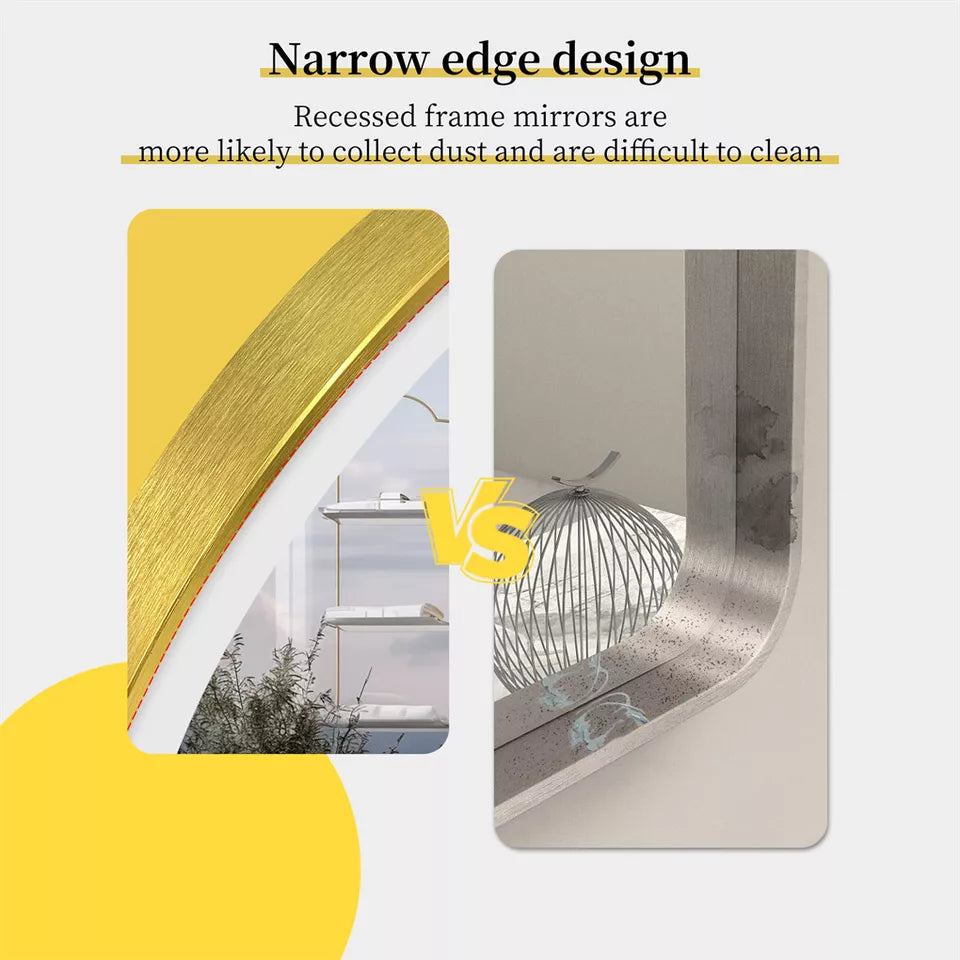 Bathroom Gold Mirror with LED Lighting