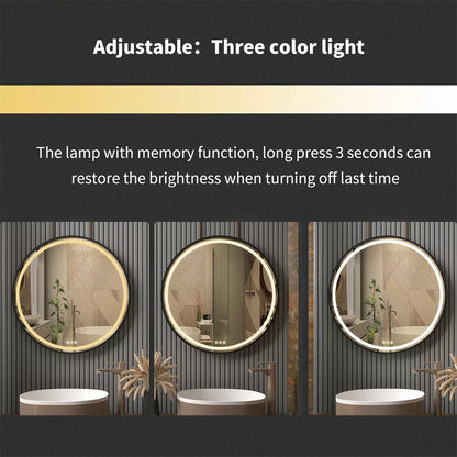 HD LED Bathroom Mirror with Anti-Fog & Adjustable Light