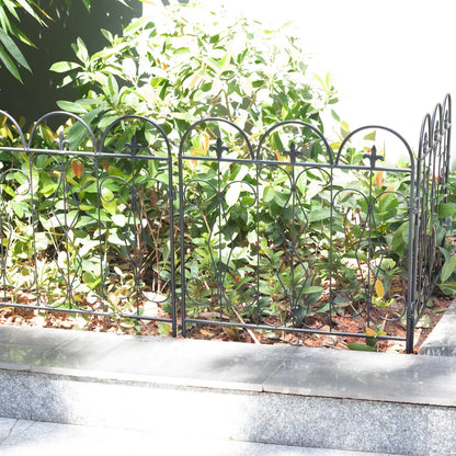 5-Piece Decorative Garden Fence Black Metal Wire Patio