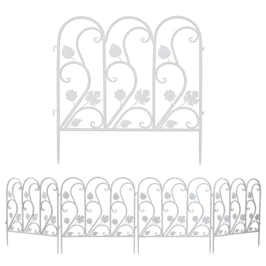5-Piece Decorative Garden Fence Black Metal Wire Patio