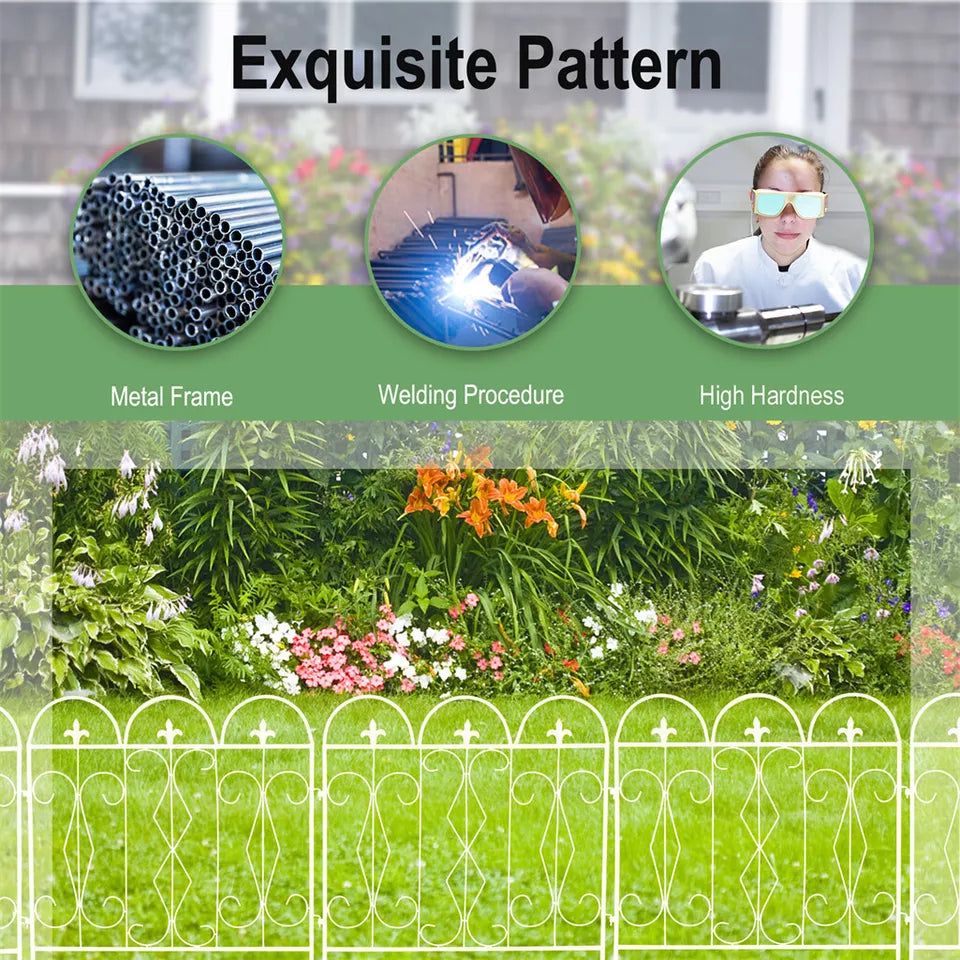 5-Piece Decorative Garden Fence Black Metal Wire Patio