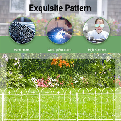 5-Piece Decorative Garden Fence Black Metal Wire Patio