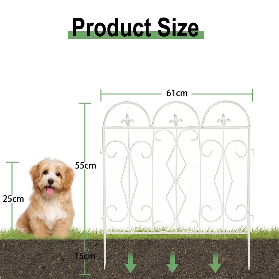 5-Piece Decorative Garden Fence Black Metal Wire Patio