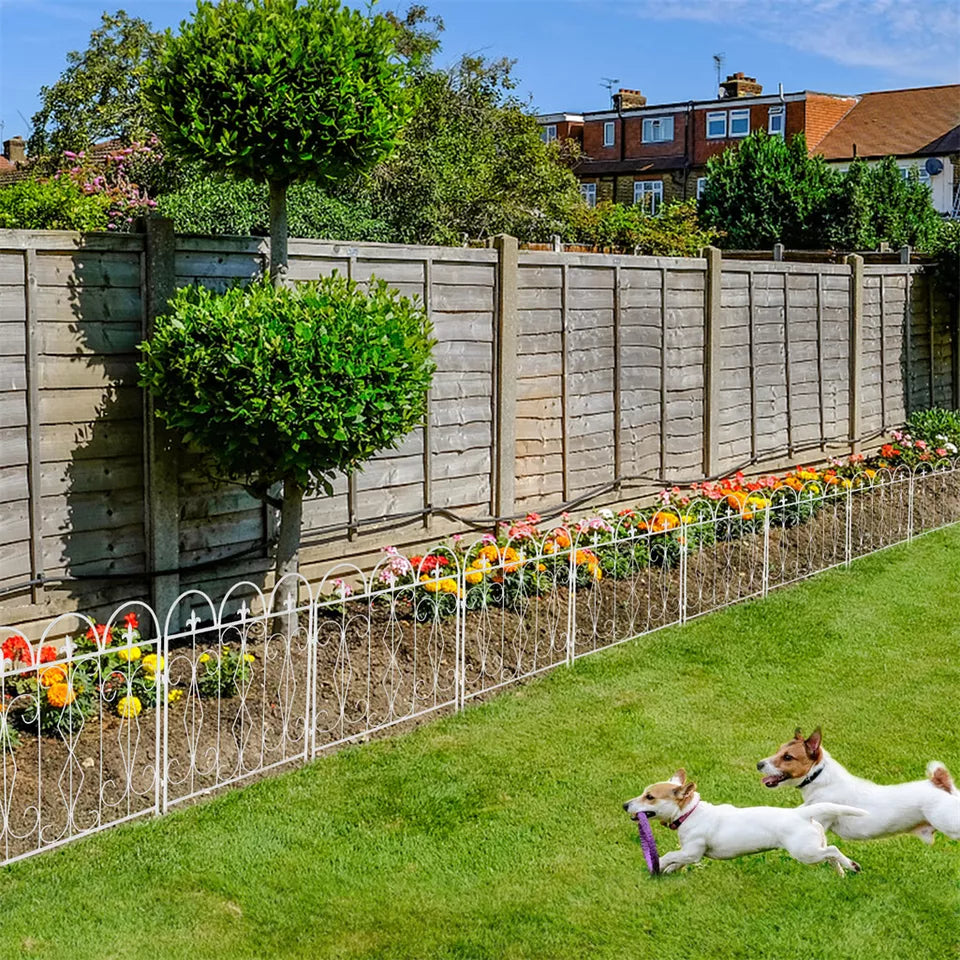 5-Piece Decorative Garden Fence Black Metal Wire Patio