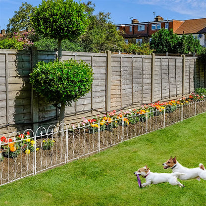5-Piece Decorative Garden Fence Black Metal Wire Patio