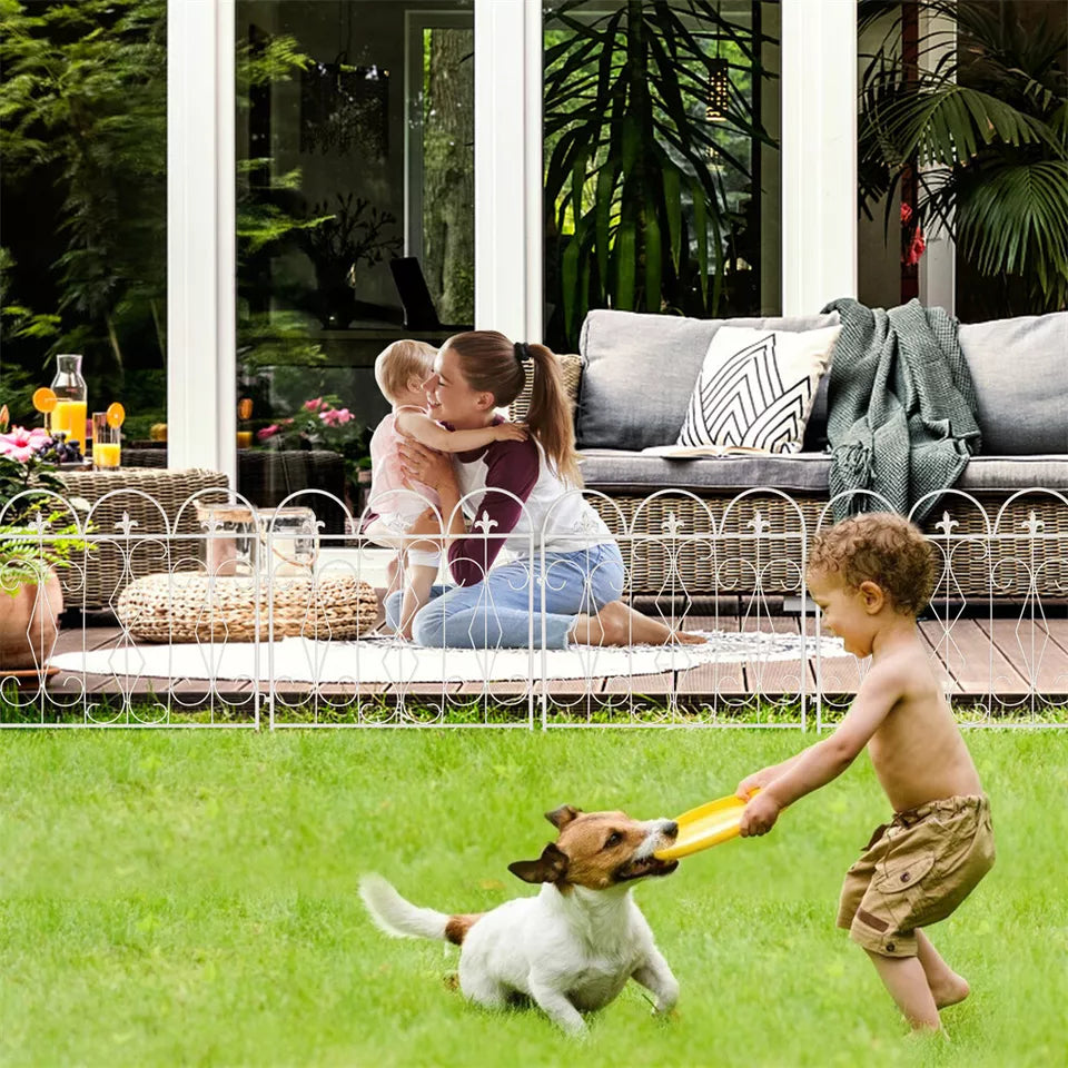 5-Piece Decorative Garden Fence Black Metal Wire Patio