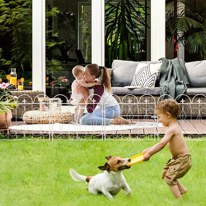 5-Piece Decorative Garden Fence Black Metal Wire Patio