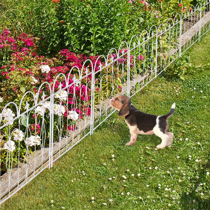 5-Piece Decorative Garden Fence Black Metal Wire Patio