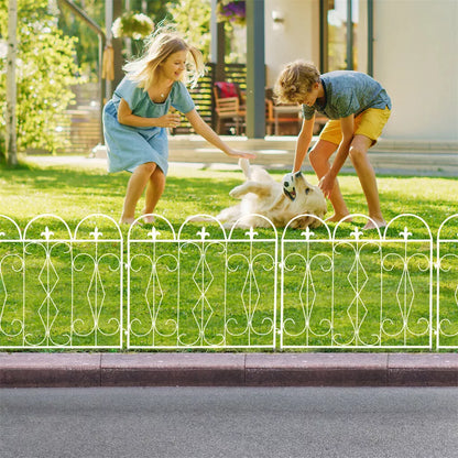 5-Piece Decorative Garden Fence Black Metal Wire Patio