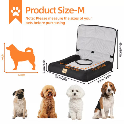 Waterproof Dog Car Seat Bed with Safety Belt