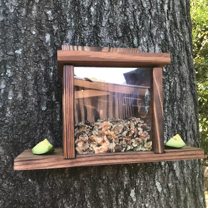 Wood Squirrel Feeder for Corn & Peanuts Outdoors