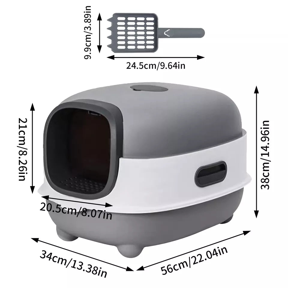 Hooded Cat Litter Box with Scoop