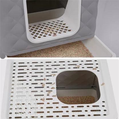 Large Hooded Cat Litter Box with Enclosed Top