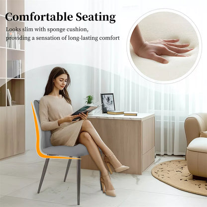 2PCS Luxury Leather Kitchen Dining Chairs