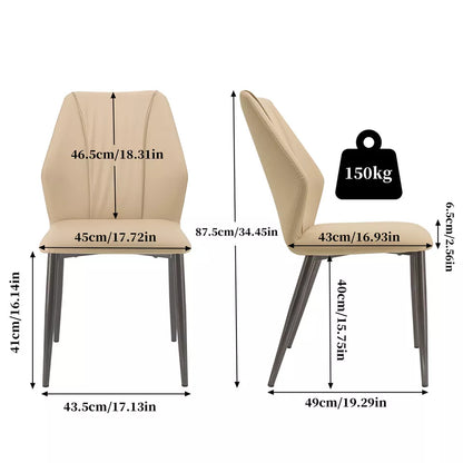 2PCS Luxury Leather Kitchen Dining Chairs