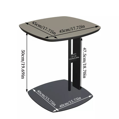 Round Glass Coffee Table with Metal Frame