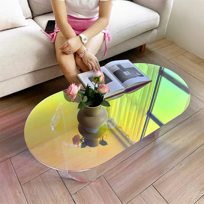 Iridescent Acrylic Rainbow Side Table