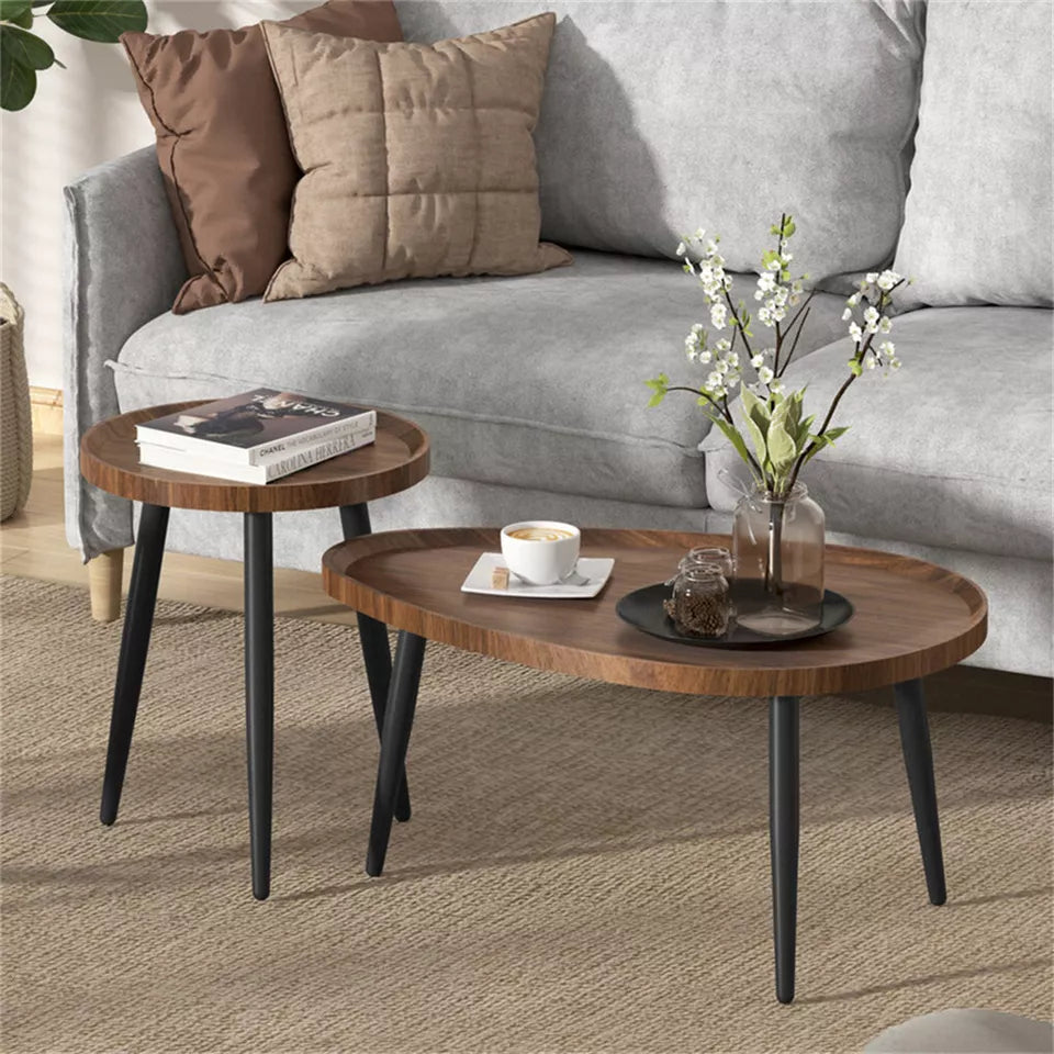 Industrial Nesting Wooden Side Tables