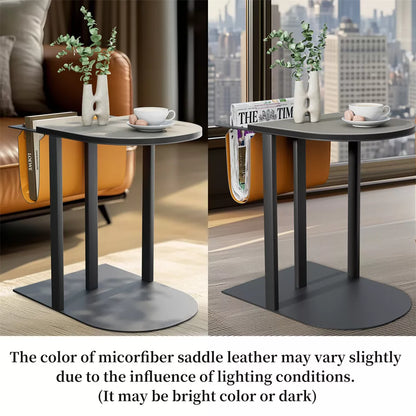Shop Leather Side Table with Rack