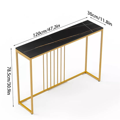 Modern Marble Console Table with Metal Frame
