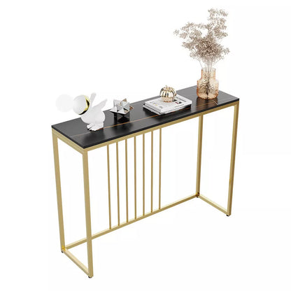 Modern Marble Console Table with Metal Frame