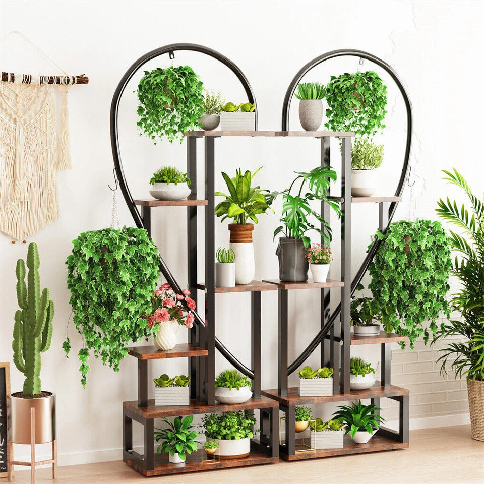 Half Heart Shape 6-Tier Indoor Outdoor Plant Stand