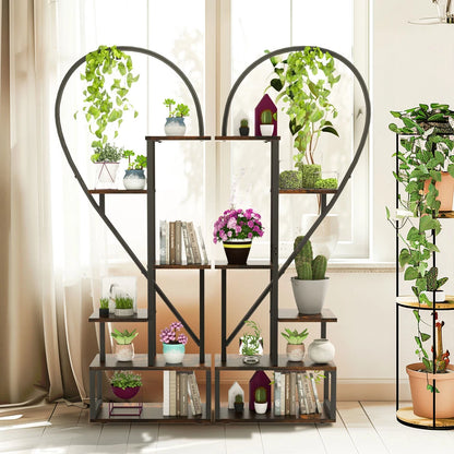 Large Heavy Duty Heart Design Metal Plant Stand