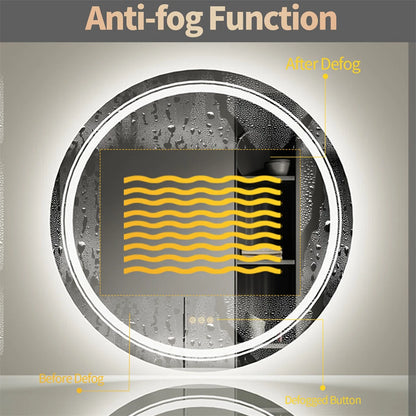 Large Round LED Bathroom Mirror Anti-fog Dimmable Vanity Mirror