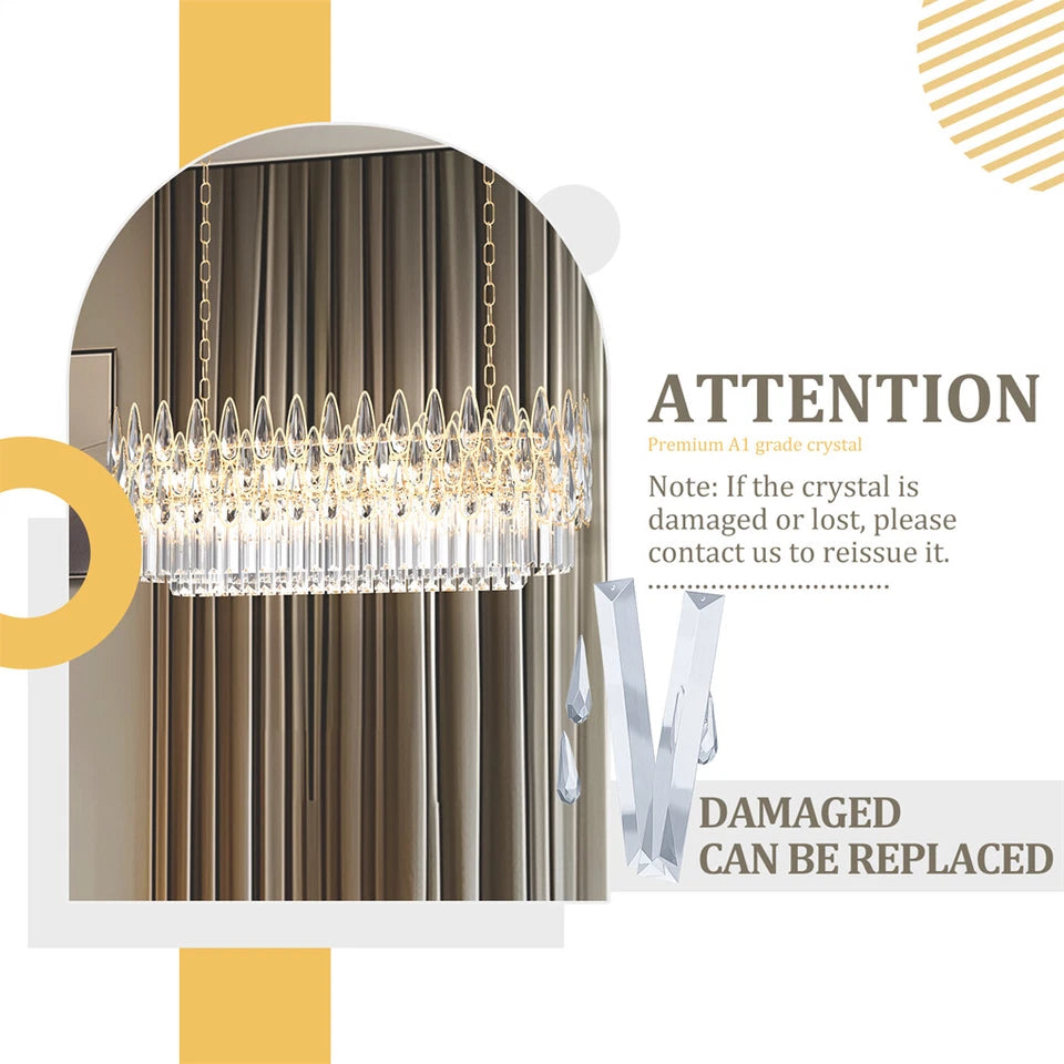 80cm Gold Crystal Chandelier with 3 Light Settings