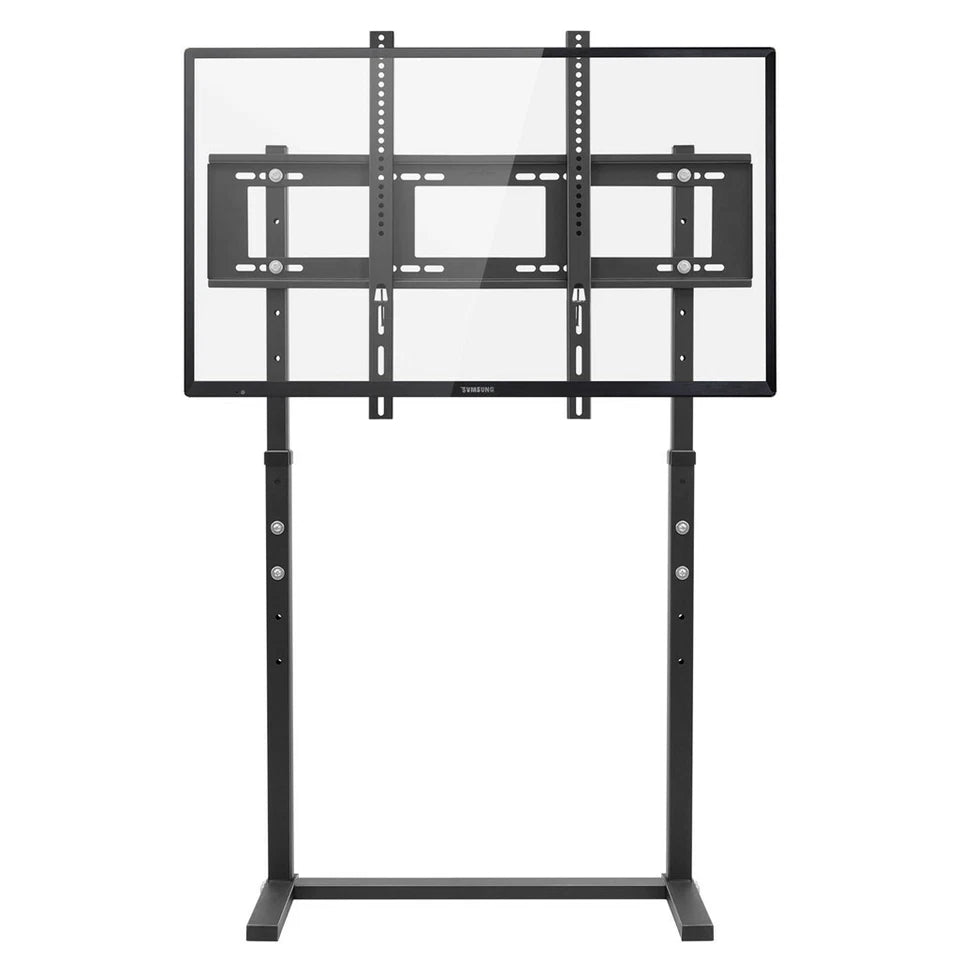 Black 32–100" Flat Screen Floor Stand with Space-Saving Contemporary Base