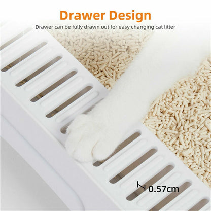 Foldable Fully Enclosed Hooded Cat Litter Box Self-Cleaning Kitty Toilet with Tray