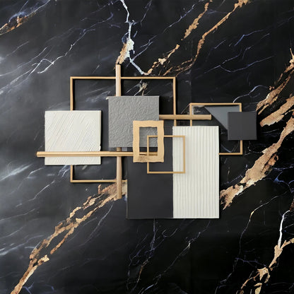 Multicolour 125cm Metal Wall Mirror with Unique Pattern Design for Modern Homes