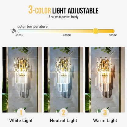 Gold Crystal Wall Sconce with Adjustable Lighting