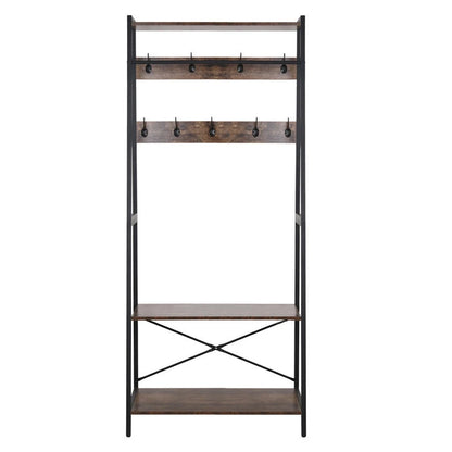 Industrial Wall-Mounted Clothes Rack Iron Black