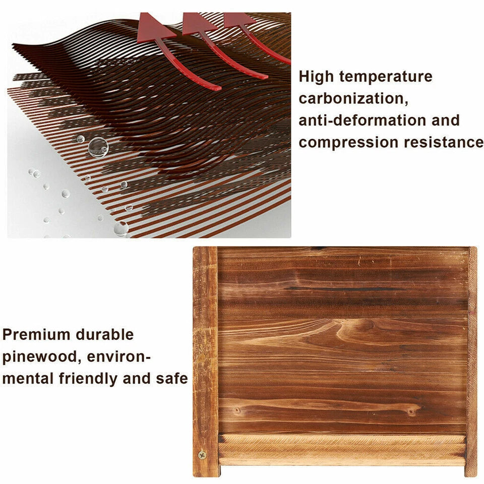 P&P Dark Brown Solid Pine Wood Planter Box for Vegetables, Fruits, and Indoor Plants