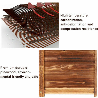 P&P Dark Brown Solid Pine Wood Planter Box for Vegetables, Fruits, and Indoor Plants