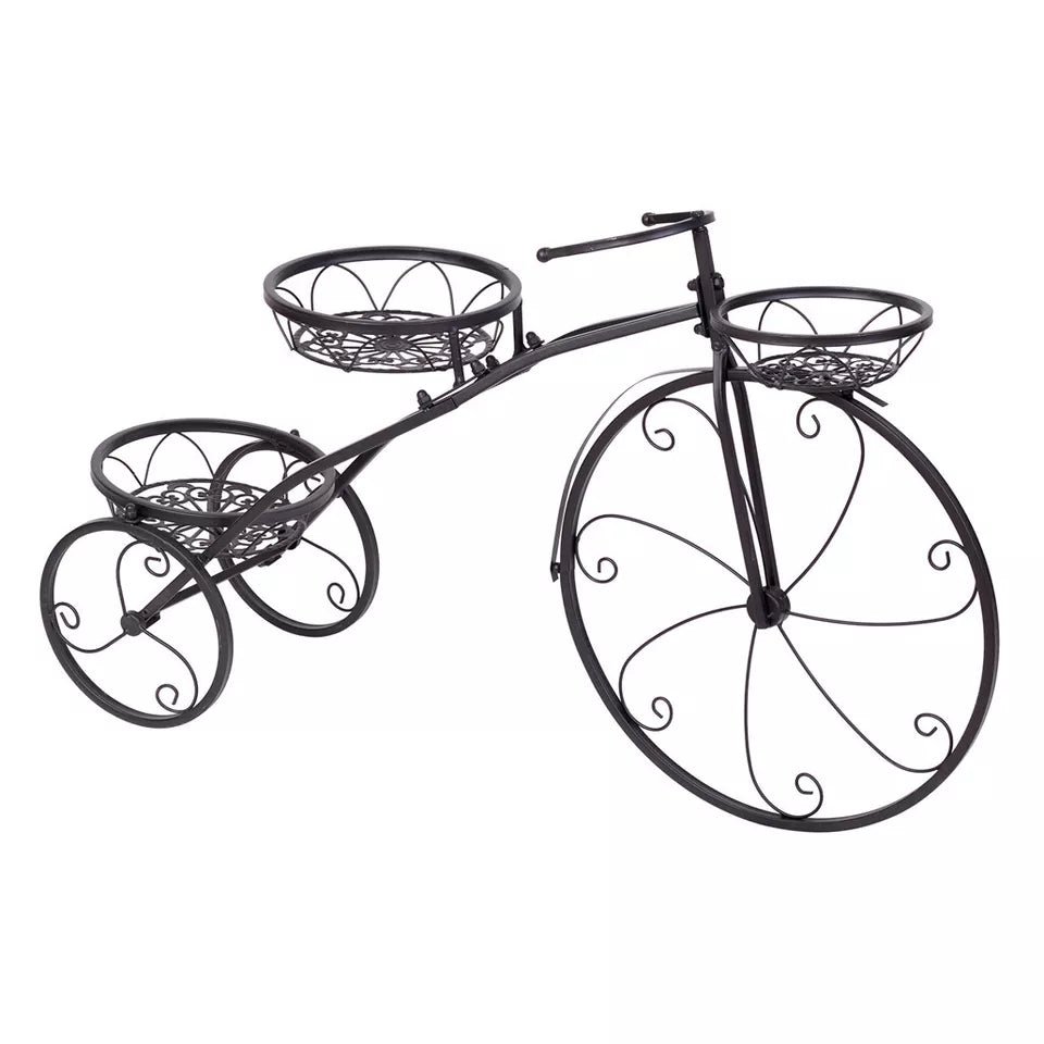 Metal Bicycle Flower Pot Stand for Patio & Garden