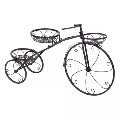 Metal Bicycle Flower Pot Stand for Patio & Garden