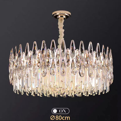 80cm Grand Crystal Chandelier with Adjustable Light