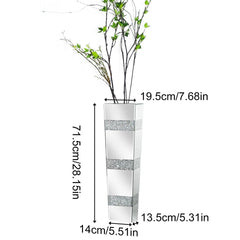 Elegant Standing Vase with Crushed Diamond and Mirror Look