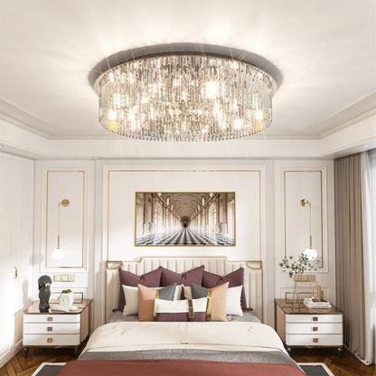 Modern Smoky Grey 80cm Crystal Light Fixture