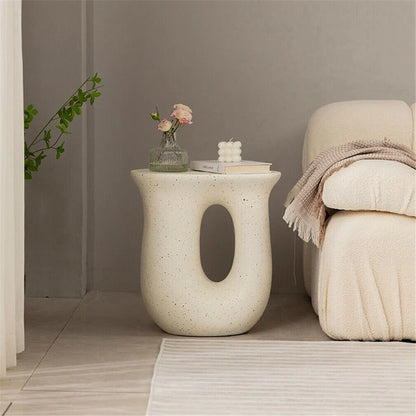U-Shaped Terrazzo Concrete Outdoor Stool
