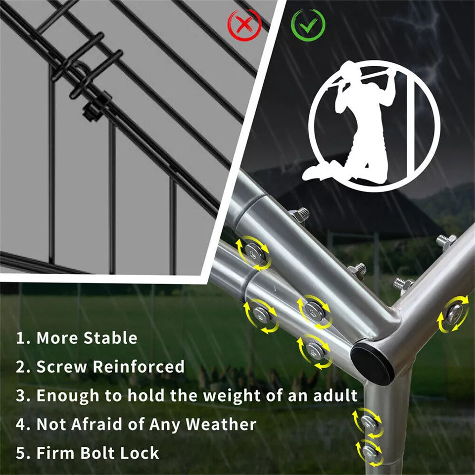 Heavy Duty Walk-In Chicken Coop with Metal Cage