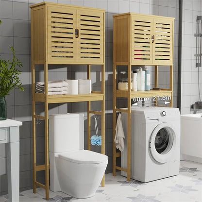 4-Tier Bamboo Bathroom Toilet Storage Rack