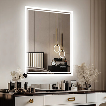 Stylish Frameless LED Mirror with Smart Controls