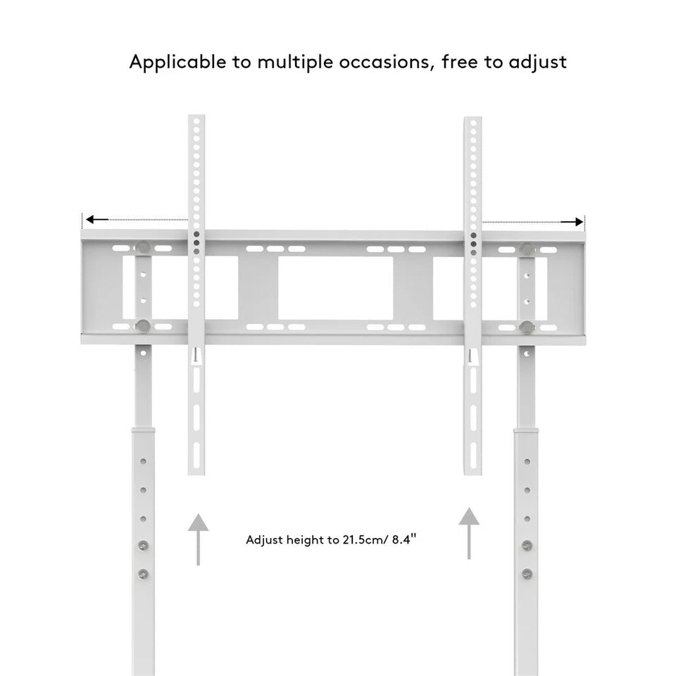 White Adjustable Freestanding TV Stand for 32–100 Inch Screens with Cable Management