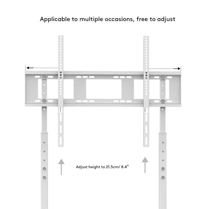 White Adjustable Freestanding TV Stand for 32–100 Inch Screens with Cable Management
